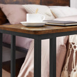 Coffee Table with Steel Frame and Castors Rustic Brown and Black - Furniture > Living Room