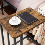 Coffee Table with Steel Frame and Castors Rustic Brown and Black - Furniture > Living Room
