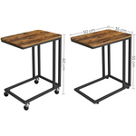 Coffee Table with Steel Frame and Castors Rustic Brown and Black - Furniture > Living Room