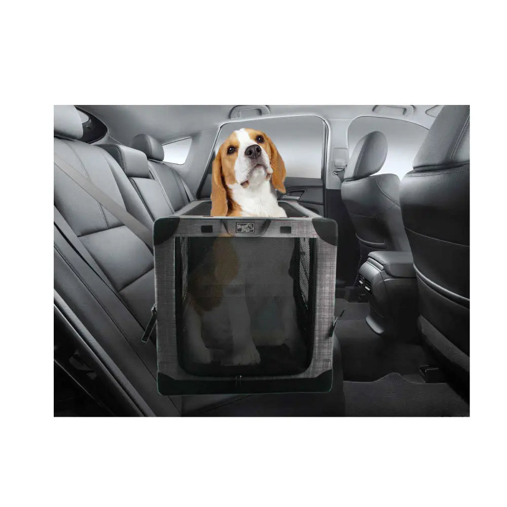 Collapsible Pet Travel Crate - X-Large Dog Cat Soft Foldable Portable Car Carrier - Pet Care > Dog Supplies > Dog