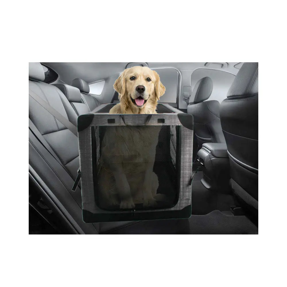 Collapsible Pet Travel Crate - X-Large Dog Cat Soft Foldable Portable Car Carrier - Pet Care > Dog Supplies > Dog