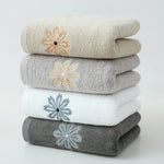 Color Mixing 4-Pack Elegant Floral Embroidered Cotton Hand Towels - Ultra Soft & Absorbent - Home & Garden > Bathroom