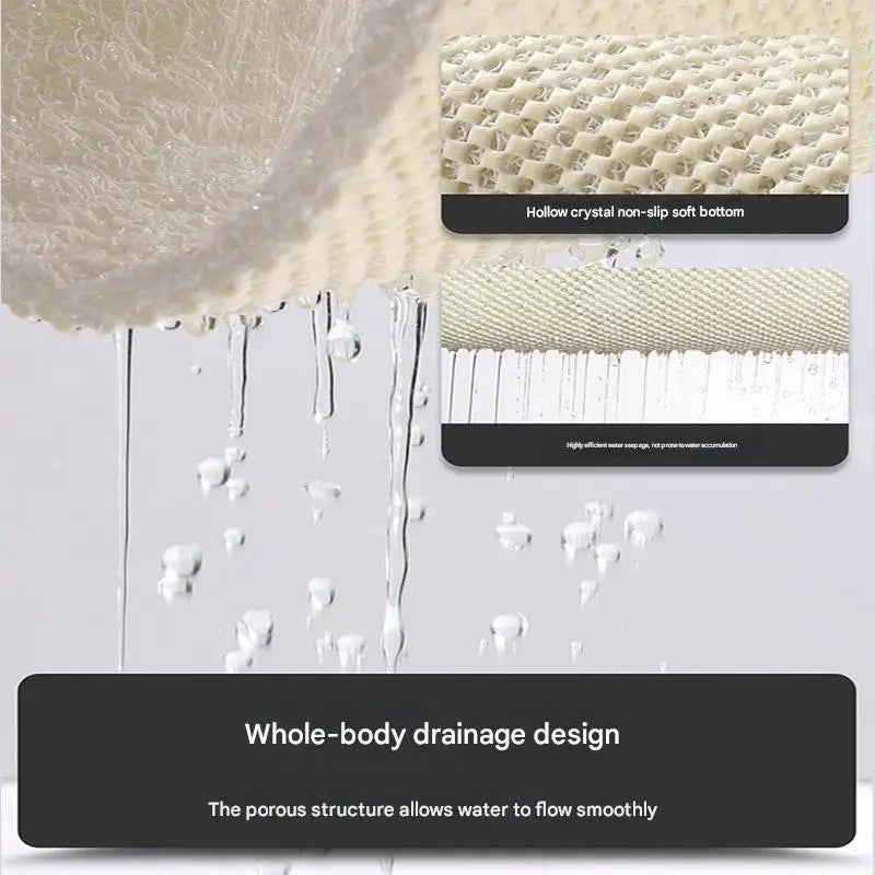Colorful Scale Pattern PVC Non-Slip Bath Mat 50x80cm - Shower Drain Hole Design Soft & Quick-Dry Bathroom Rug - Home &