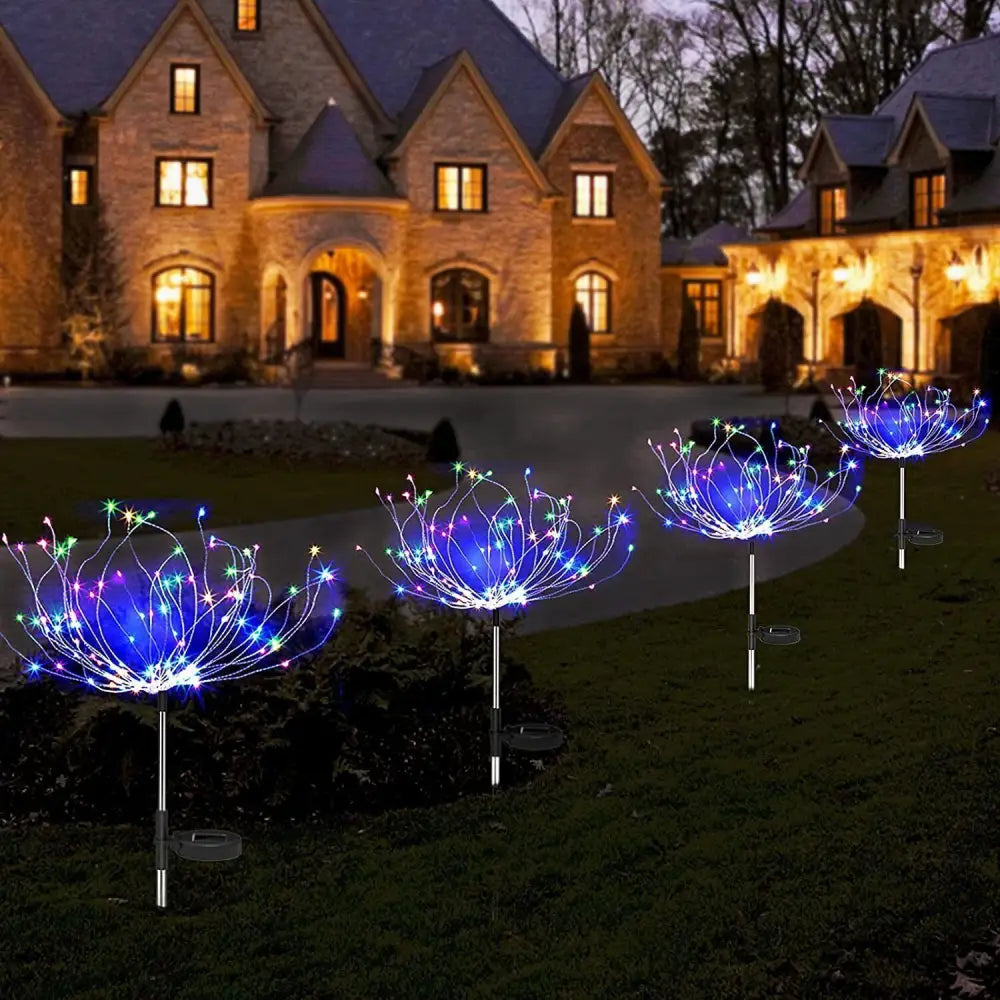 Colourful Fireworks 120 LED Fairy String Lights Starburst Solar Xmas Garden Night Lamp Hot NEW - Home & Garden > Garden
