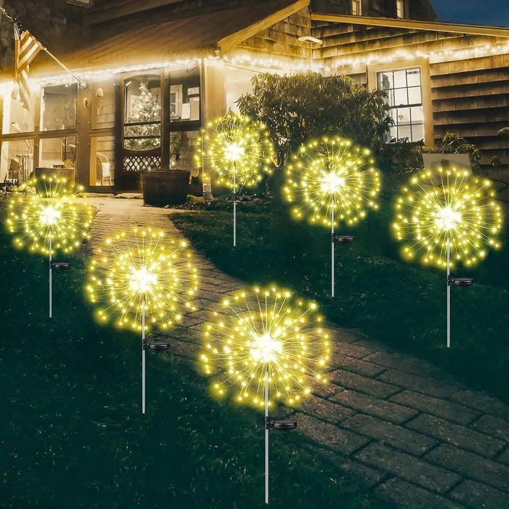 Colourful Fireworks200 LEDS Fairy String Lights Starburst Solar Xmas Garden Night Lamp Hot NEW - Home & Garden > Garden