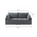 COMFY 3 Seater Sofa bed Queen Grey - Furniture > Sofas > Sofas & Sofa Beds