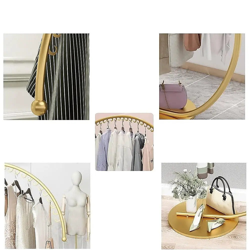 Commercial Clothing Floor-Standing Hanger High Capacity Curved Clothes Bar Storage Rack 160cm - Furniture > Office