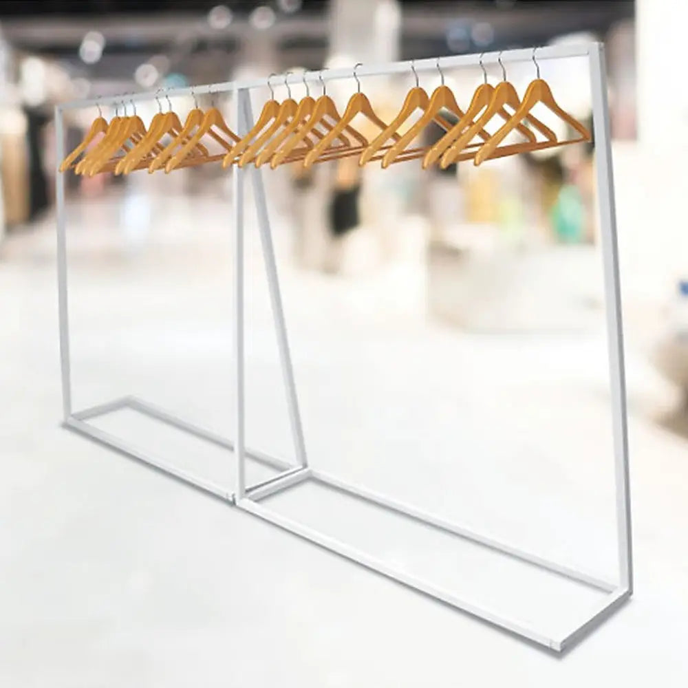 Commercial Clothing Garment Rack Retail Shop White - Furniture > Office