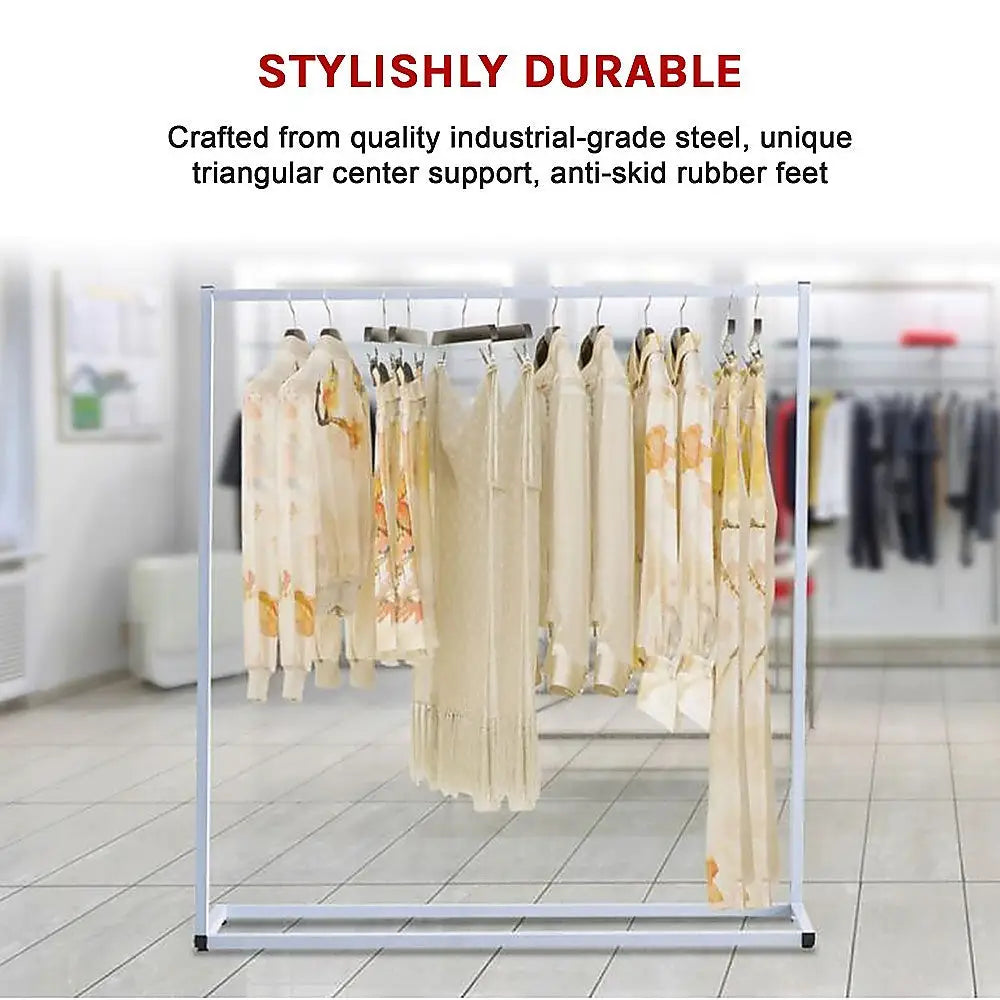 Commercial Clothing Garment Rack Retail Shop White - Furniture > Office
