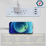 Compact L-Shaped Corner Desk with Built-In Power Board White - Home & Garden > Home Office Accessories