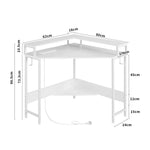 Compact L-Shaped Corner Desk with Built-In Power Board White - Home & Garden > Home Office Accessories