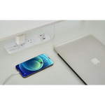 Compact L-Shaped Corner Desk with Built-In Power Board White - Home & Garden > Home Office Accessories