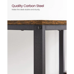 Computer Desk 2 Shelves Rustic Brown Black - Furniture > Living Room