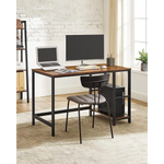 Computer Desk 2 Shelves Rustic Brown Black - Furniture > Living Room