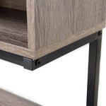 Computer Desk with Hutch in Greyish Brown - Furniture > Office