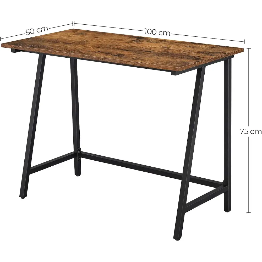 Computer Desk Writing Steel Rustic Work Table - Furniture > Living Room