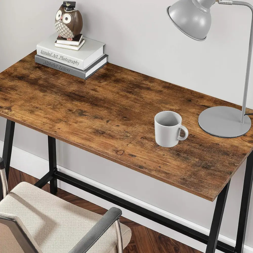 Computer Desk Writing Steel Rustic Work Table - Furniture > Living Room