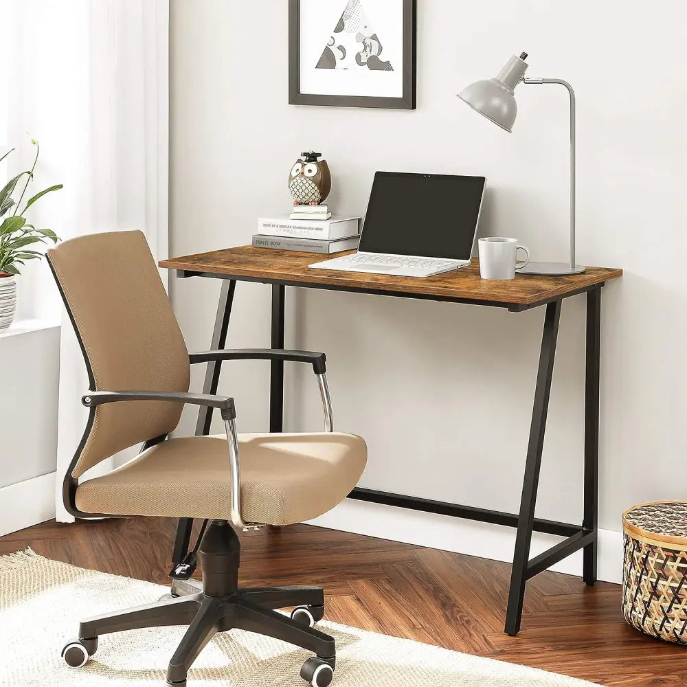 Computer Desk Writing Steel Rustic Work Table - Furniture > Living Room
