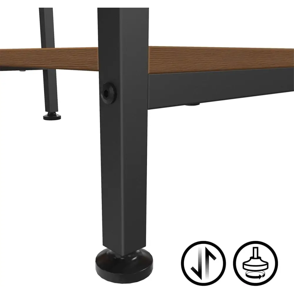 Computer Table Desk Book Storage Student Study Home Office Workstation Vintage Oak Finish - Furniture > Office