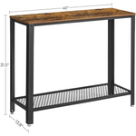 Console Table Metal Frame Rustic Brown - Furniture > Living Room