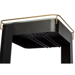 Contemporary Black Gold Drinks Trolley Bar Cart with Marble Top - Furniture > Living Room