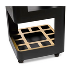 Contemporary Black Gold Drinks Trolley Bar Cart with Marble Top - Furniture > Living Room