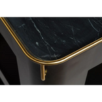 Contemporary Black Gold Drinks Trolley Bar Cart with Marble Top - Furniture > Living Room