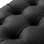 Contemporary Black Leather-look Ottoman with Button - Furniture > Bedroom