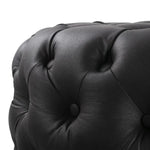Contemporary Black Leather-look Ottoman with Button - Furniture > Bedroom