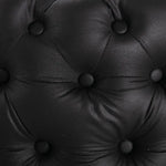 Contemporary Black Leather-look Ottoman with Button - Furniture > Bedroom