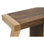 Contemporary Brass Wooden Z-Shaped Hallway Console Table with Drawers - Furniture > Living Room