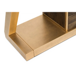 Contemporary Brass Wooden Z-Shaped Hallway Console Table with Drawers - Furniture > Living Room