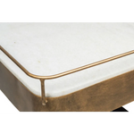 Contemporary French Brass Drinks Trolley Bar Cart with White Marble Top - Furniture > Living Room