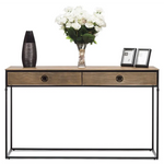 Contemporary Golden Black Hallway Console Table with Drawers - Furniture > Living Room
