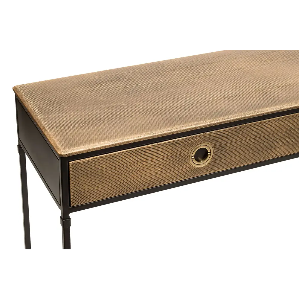 Contemporary Golden Black Hallway Console Table with Drawers - Furniture > Living Room