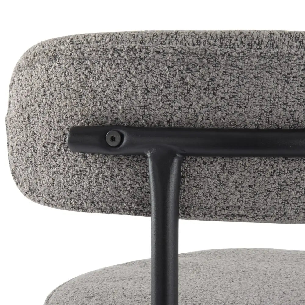 Contemporary Grey Boucle Elsa Low Bar Stools - Furniture > Bar Stools & Chairs > Table & Bar Stools