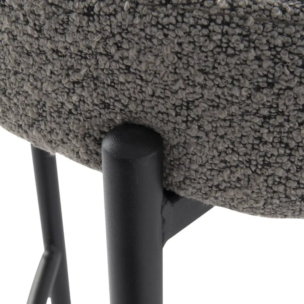 Contemporary Grey Boucle Elsa Low Bar Stools - Furniture > Bar Stools & Chairs > Table & Bar Stools