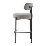 Contemporary Grey Boucle Elsa Low Bar Stools - Furniture > Bar Stools & Chairs > Table & Bar Stools