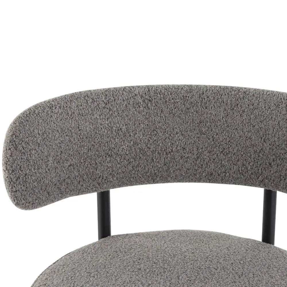 Contemporary Grey Boucle Elsa Low Bar Stools - Furniture > Bar Stools & Chairs > Table & Bar Stools