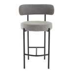 Contemporary Grey Boucle Elsa Low Bar Stools - Furniture > Bar Stools & Chairs > Table & Bar Stools