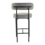 Contemporary Grey Boucle Elsa Low Bar Stools - Furniture > Bar Stools & Chairs > Table & Bar Stools