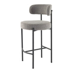 Contemporary Grey Boucle Elsa Low Bar Stools - Furniture > Bar Stools & Chairs > Table & Bar Stools