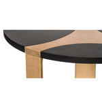Contemporary Half Round Brass and Black Hallway Console Table - Furniture > Living Room