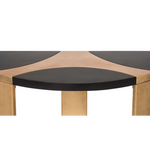 Contemporary Half Round Brass and Black Hallway Console Table - Furniture > Living Room