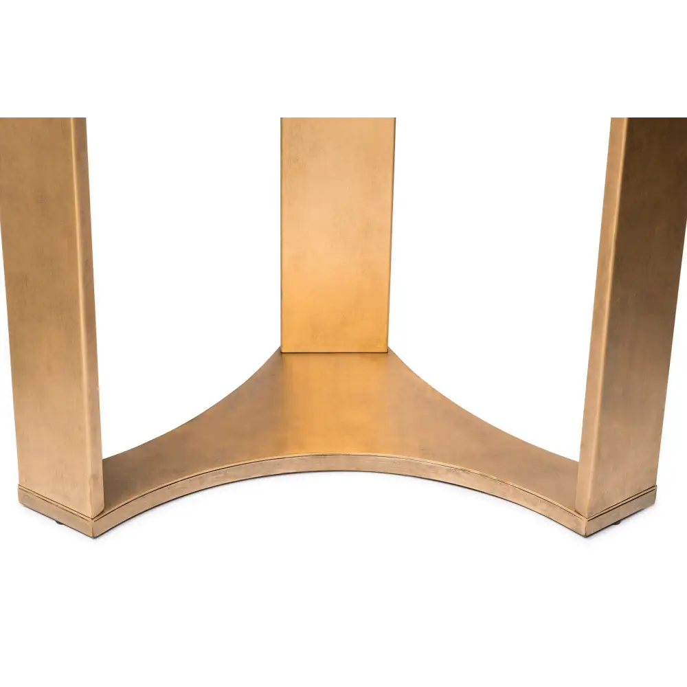 Contemporary Half Round Brass and Black Hallway Console Table - Furniture > Living Room