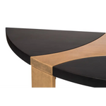 Contemporary Half Round Brass and Black Hallway Console Table - Furniture > Living Room