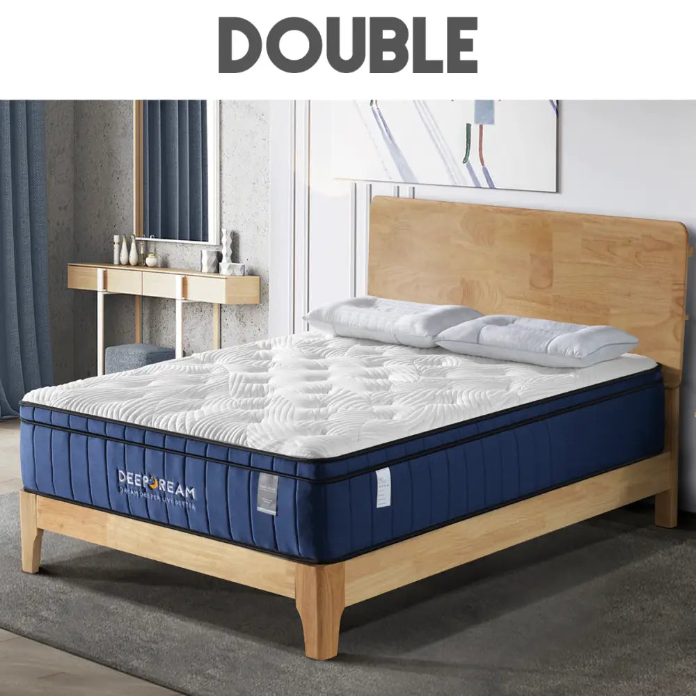 Cool Gel Memory Foam Mattress 5 Zone Latex 34cm - Double - Furniture > Mattresses