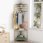 Corner Gold Clothing Rack Clothes Bedroom Storage - Home & Garden > Bathroom Accessories > Towel Racks & Holders