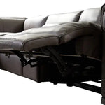 Corner Sofa Square Wedge Finest Genuine Leather Grey Electric Recliner Storage Drawer with 2x Cup Holders Lounge Set