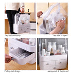 Cosmetics Storage Boxes Portable Dust-proof Makeup Jewelry Case Desktop Drawer(White-White) - Health & Beauty >